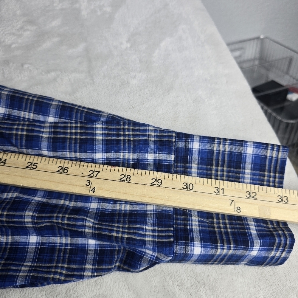 Wrangler Western Blue Plaid Pearl Snap Long Sleeve Cowboy Shirt Sz 2XL - Picture 7 of 8